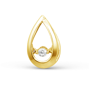 Подвеска из желтого золота с фианитом