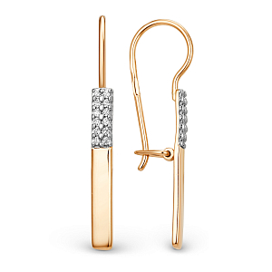 Серьги из красного золота с фианитами