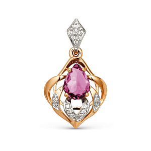 Подвеска из красного золота с корундом