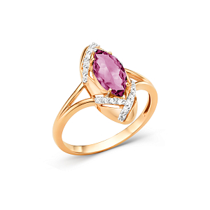 Кольцо из красного золота с корундом