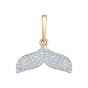 Подвеска из красного золота с фианитами