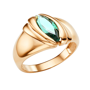 Кольцо из красного золота с турмалином