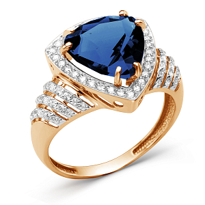 Кольцо из красного золота с корундом