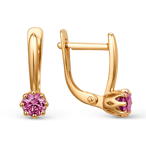 Серьги из красного золота с корундами