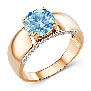 Кольцо из красного золота с топазом