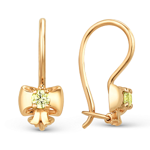 Серьги детские из красного золота