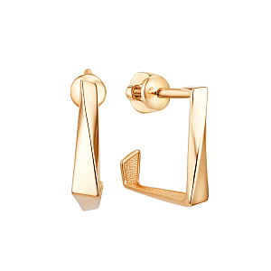 Серьги пусеты из красного золота