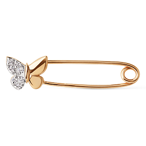Булавка из красного золота с фианитами
