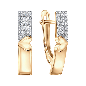 Серьги из красного золота с фианитами