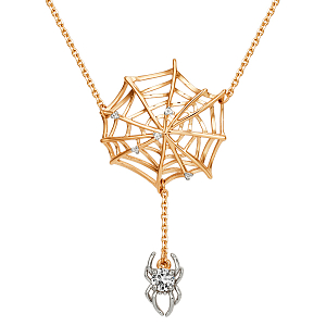 Колье из красного золота с фианитами