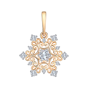 Подвеска из красного золота с фианитами