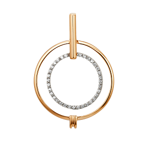 Подвеска из красного золота с фианитами