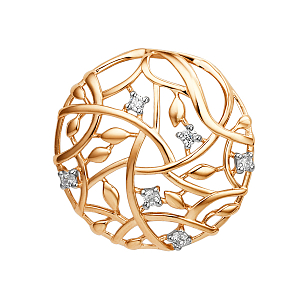 Подвеска из красного золота с фианитами