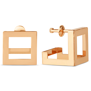 Серьги пусеты из красного золота