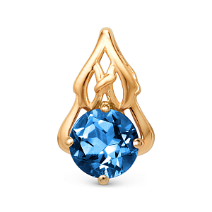 Подвеска из красного золота с лондон топазом