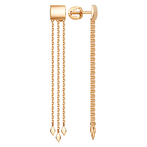 Серьги пусеты из красного золота