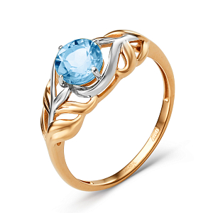 Кольцо из красного золота с swiss топазом