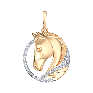 Подвеска из красного золота с фианитами