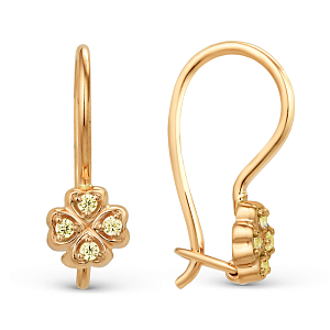 Серьги детские из красного золота