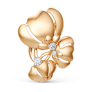 Подвеска из красного золота с фианитами