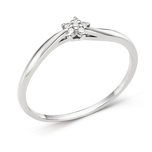 Кольцо из белого золота с фианитами