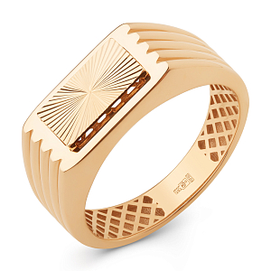 Кольцо печатка из красного золота