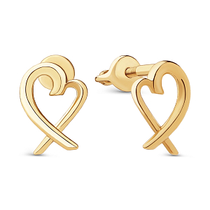 Серьги пусеты из красного золота