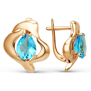 Серьги из красного золота с swiss топазами