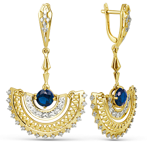 Серьги из желтого золота с лондон топазами