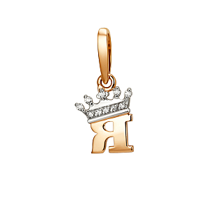 Подвеска из красного золота с фианитами