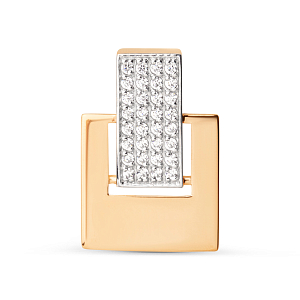 Подвеска из красного золота с фианитами