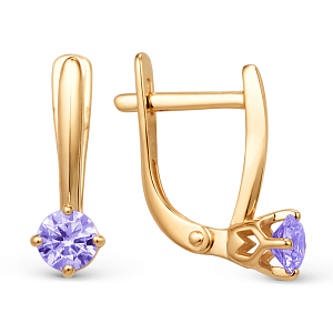 Серьги из красного золота с аметистами