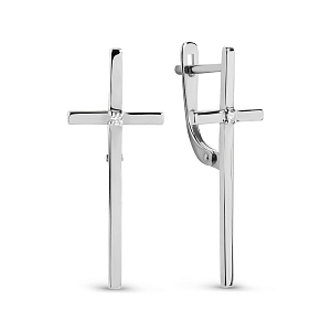 Серьги из белого золота с фианитами