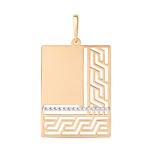 Подвеска из красного золота с фианитами