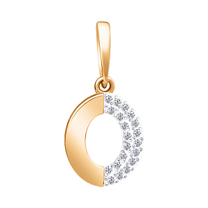 Подвеска из красного золота с фианитами