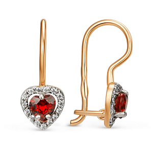 Серьги детские из красного золота