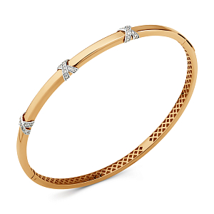 Браслет из красного золота с фианитами