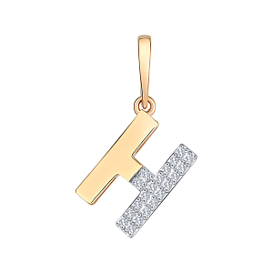 Подвеска из красного золота с фианитами