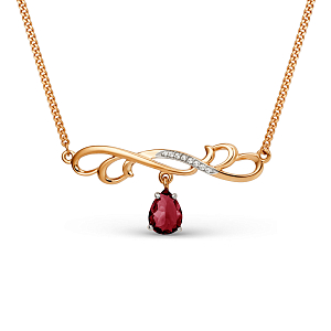 Колье из красного золота с гранатом