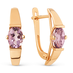 Серьги из красного золота с аметистами