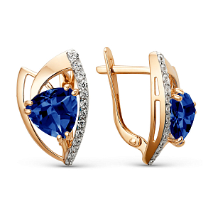 Серьги из красного золота с корундами