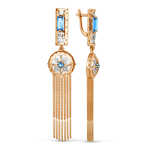 Серьги из красного золота с swiss топазами