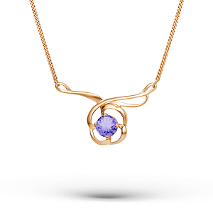 Колье из красного золота с аметистом
