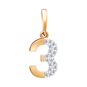 Подвеска из красного золота с фианитами