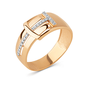 Кольцо из красного золота с фианитами