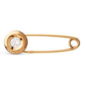 Булавка из красного золота с фианитом