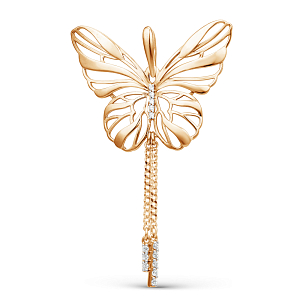 Подвеска из красного золота с фианитами