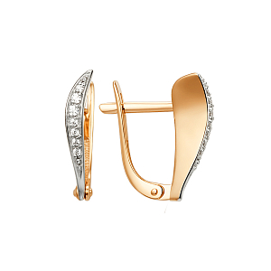 Серьги из красного золота с фианитами