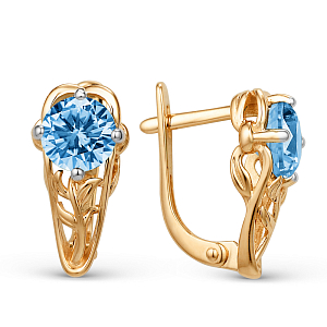 Серьги из красного золота с swiss топазами