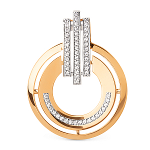 Подвеска из красного золота с фианитами